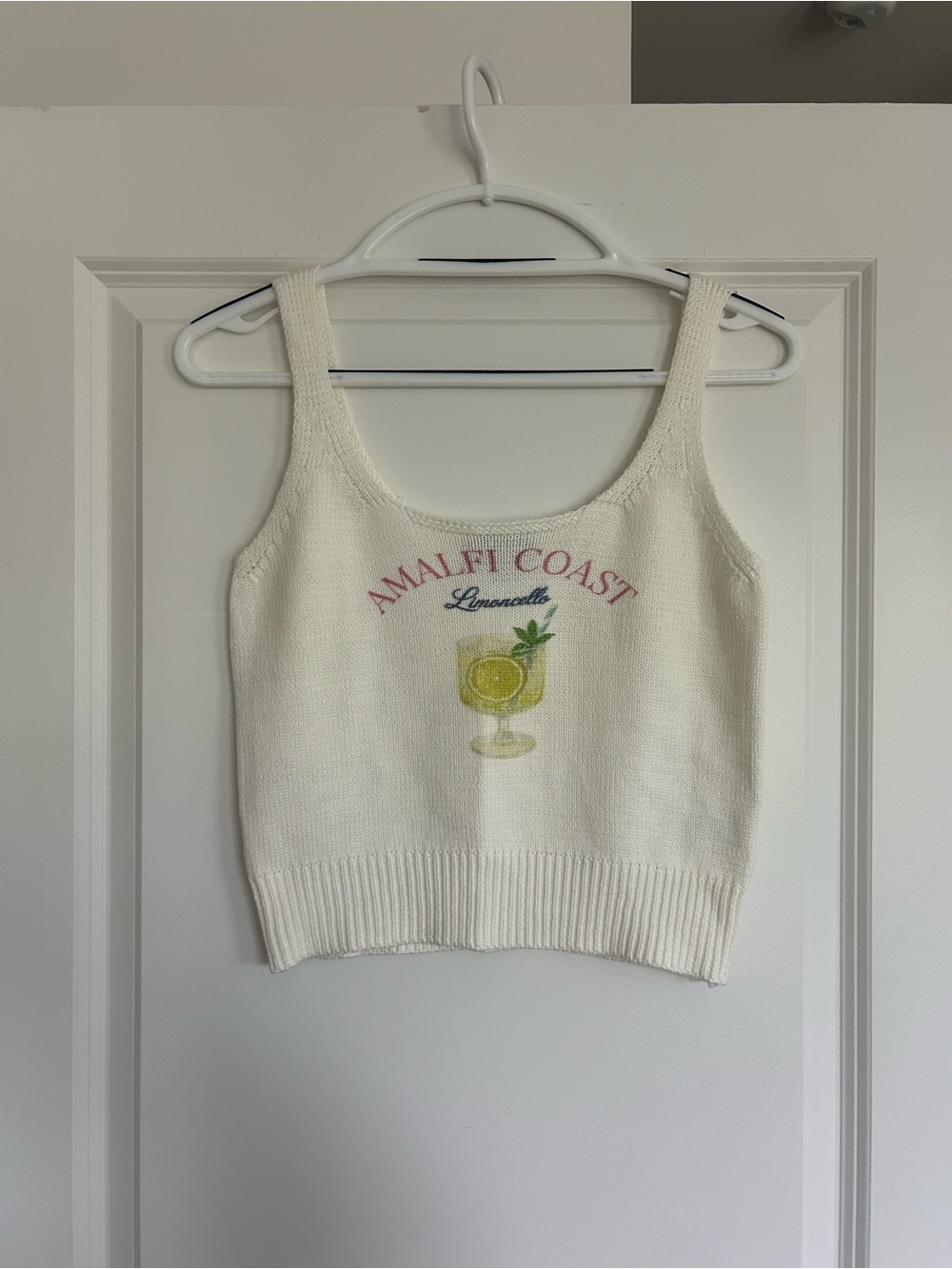 Vici Amalfi Coast Limoncello Knit Tank Top - White - Picture 1 of 5